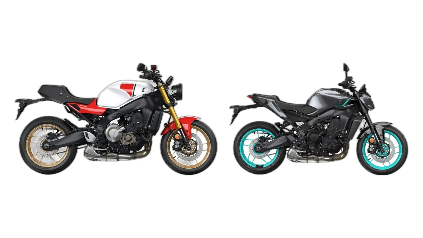 Yamaha XSR900 (RN80) and Yamaha MT-09 (RN87) side by side