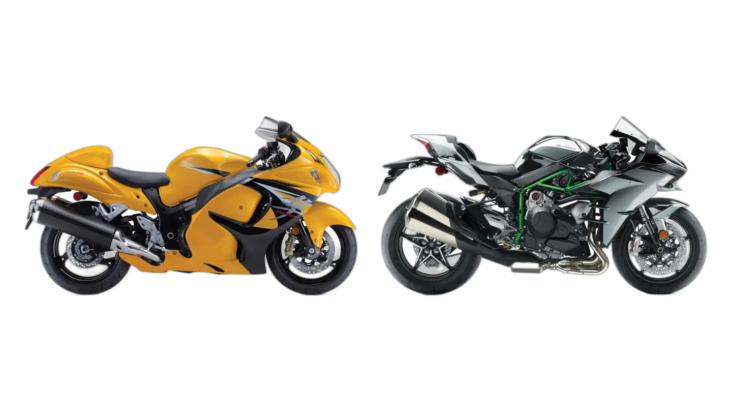Suzuki Hayabusa (WVCK ABS) and Kawasaki Ninja H2 (ZXT00X) side by side