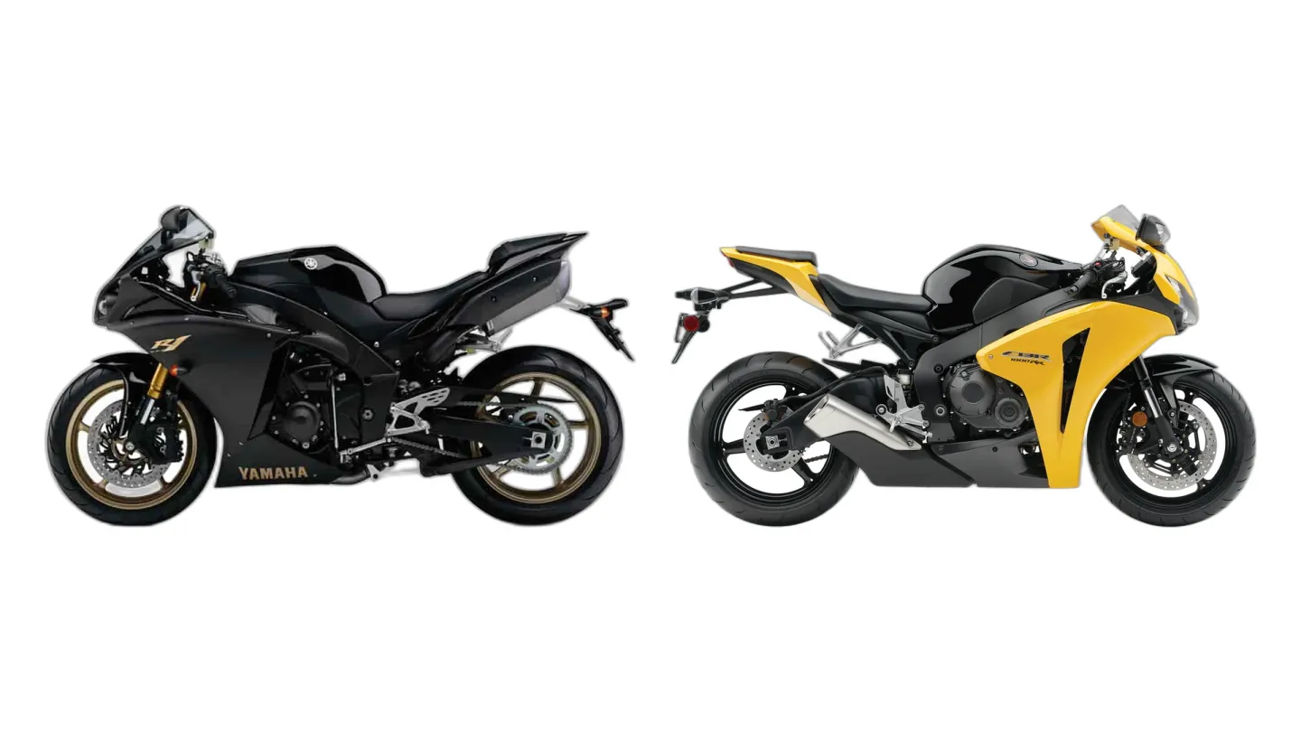 Yamaha YZF-R1 (RN22) and Honda CBR1000RR (SC59) side by side